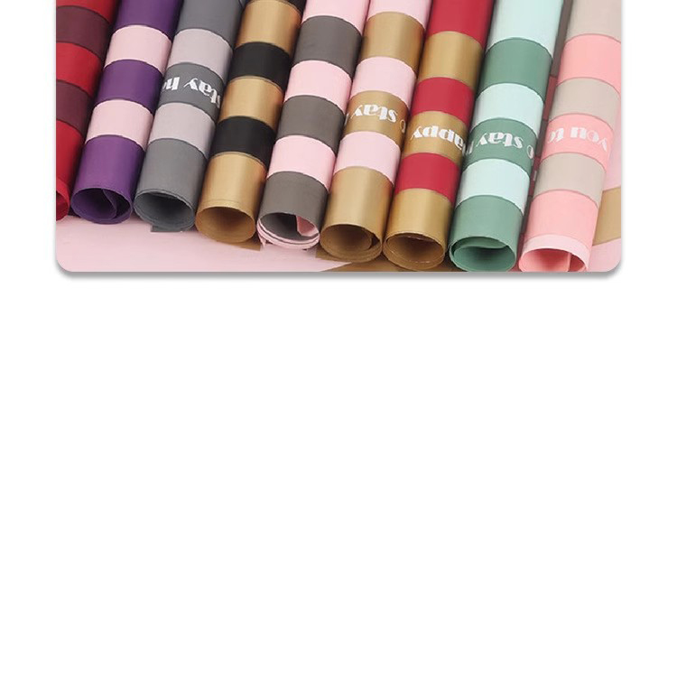MYHC-22 57×57cm (±2cm) একক-পার্শ্বযুক্ত প্রান্ত অনুভূমিক মুক্তোসেন্ট ফিল্ম ফ্লাওয়ার র্যাপিং পেপার