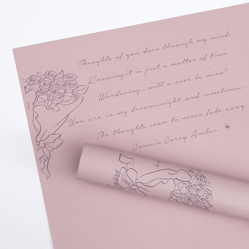  MYHC-43 French Romantic Monochrome Cowhide Flower Packaging Film