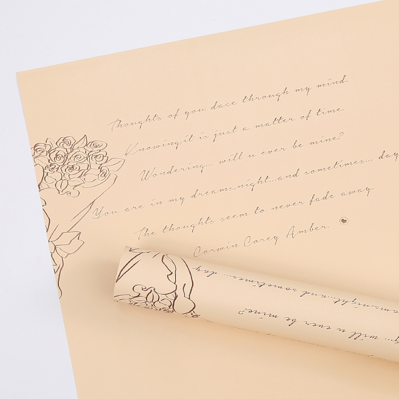  MYHC-43 French Romantic Monochrome Cowhide Flower Packaging Film