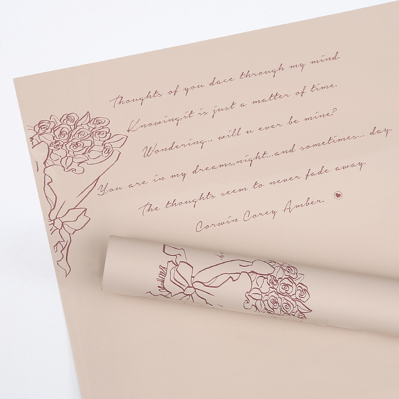  MYHC-43 French Romantic Monochrome Cowhide Flower Packaging Film