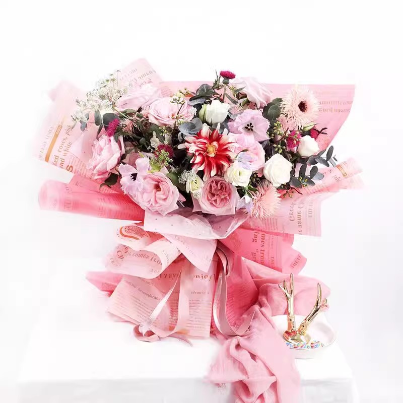 MYHC-52 হার্ব গোল্ডেন লাইট ম্যাট ফিল্ম 57×57cm (±2cm) প্লাস্টিক ফ্লাওয়ার প্যাকেজিং ফিল্ম