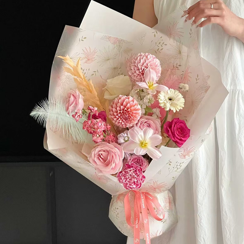 MYHC-80 সরল উদ্ভিদ লাইন স্বচ্ছ ফিল্ম ফুল মোড়ানো কাগজ