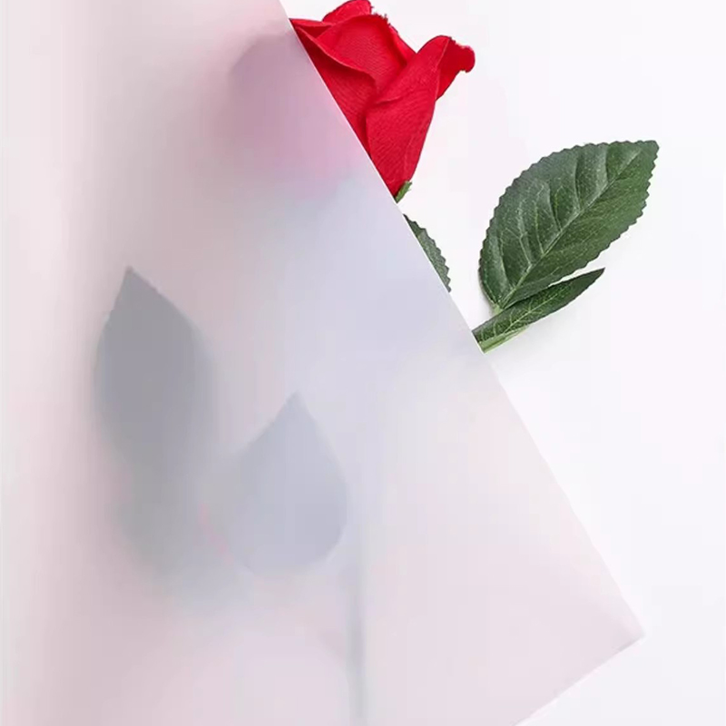 ম্যাট কঠিন রঙের স্বচ্ছ ফুলের মোড়ানো কাগজ